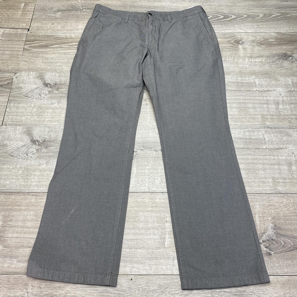 J.Lindeberg Pants Mens 36x32 Gray Check Chino Straight Leg Casual‎ Business